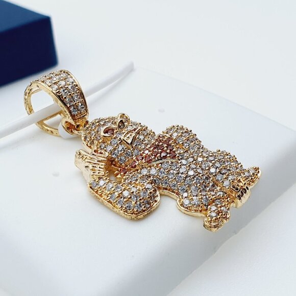 14K Gold Plated Cubic Zircon Pendant, INUS1BR259